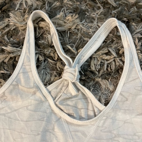 White and Gray Activewear Sleeveless Tank Top with Racerback - Picture 3 of 9